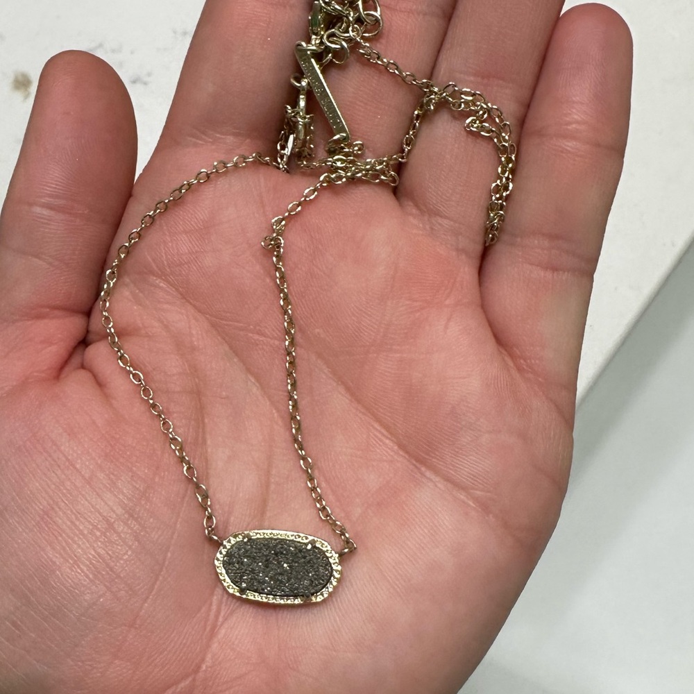 Kendra Scott Elisa Gold Necklace in Platinum Drusy